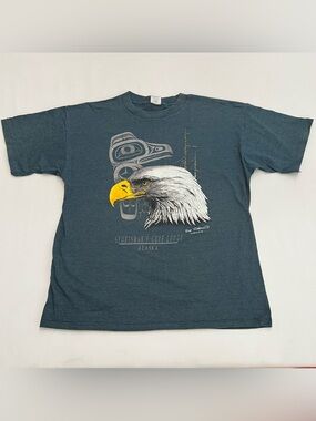 Vintage 90s Single Stitch Graphic Tee Alaska Sportsman's Cove Lodge Short Sleeve